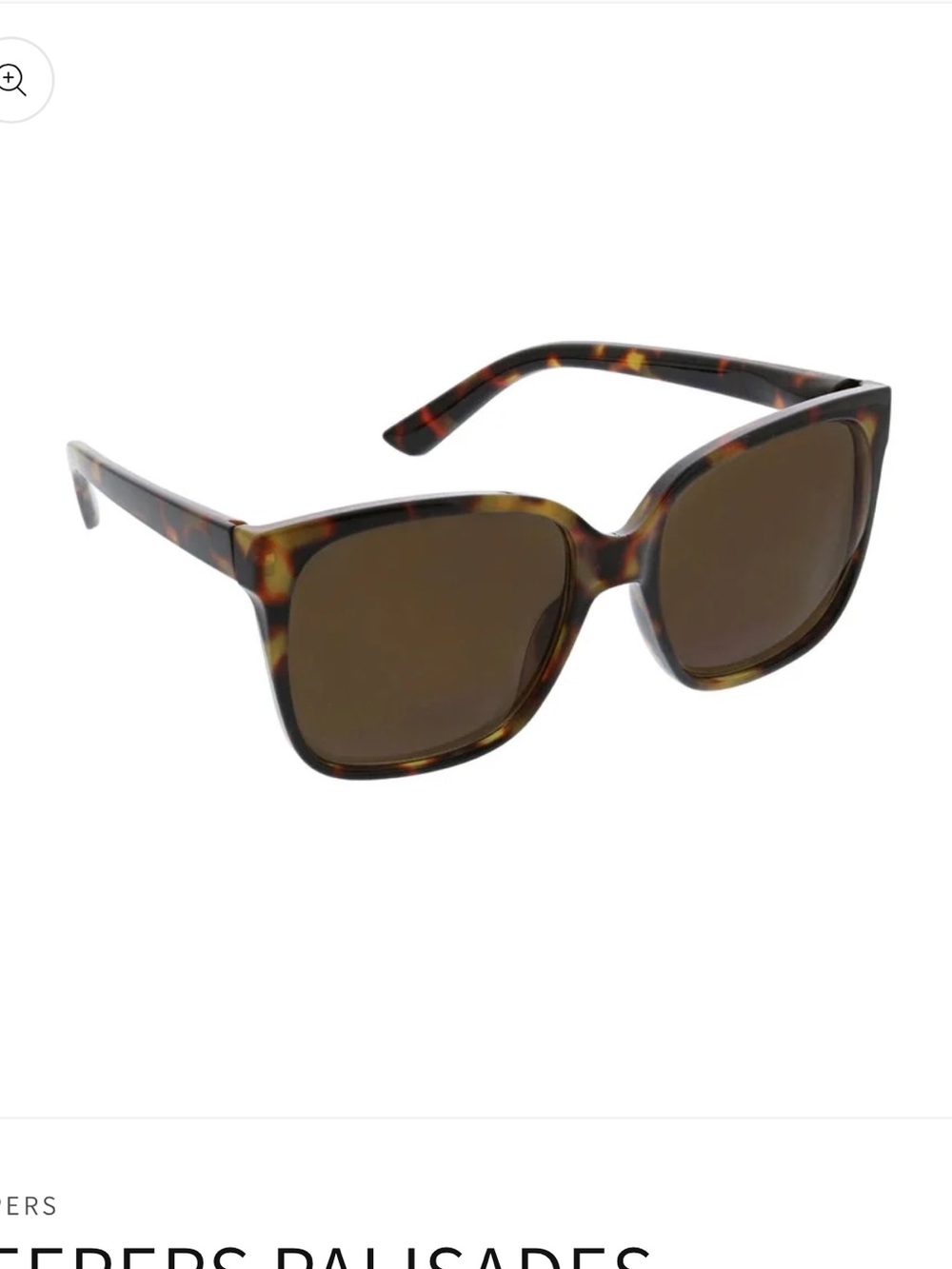 NWT- PEEPERS PALISADES SURF Tortoiseshell Sq. Sunglasses w/Brown Lenses. +1.50